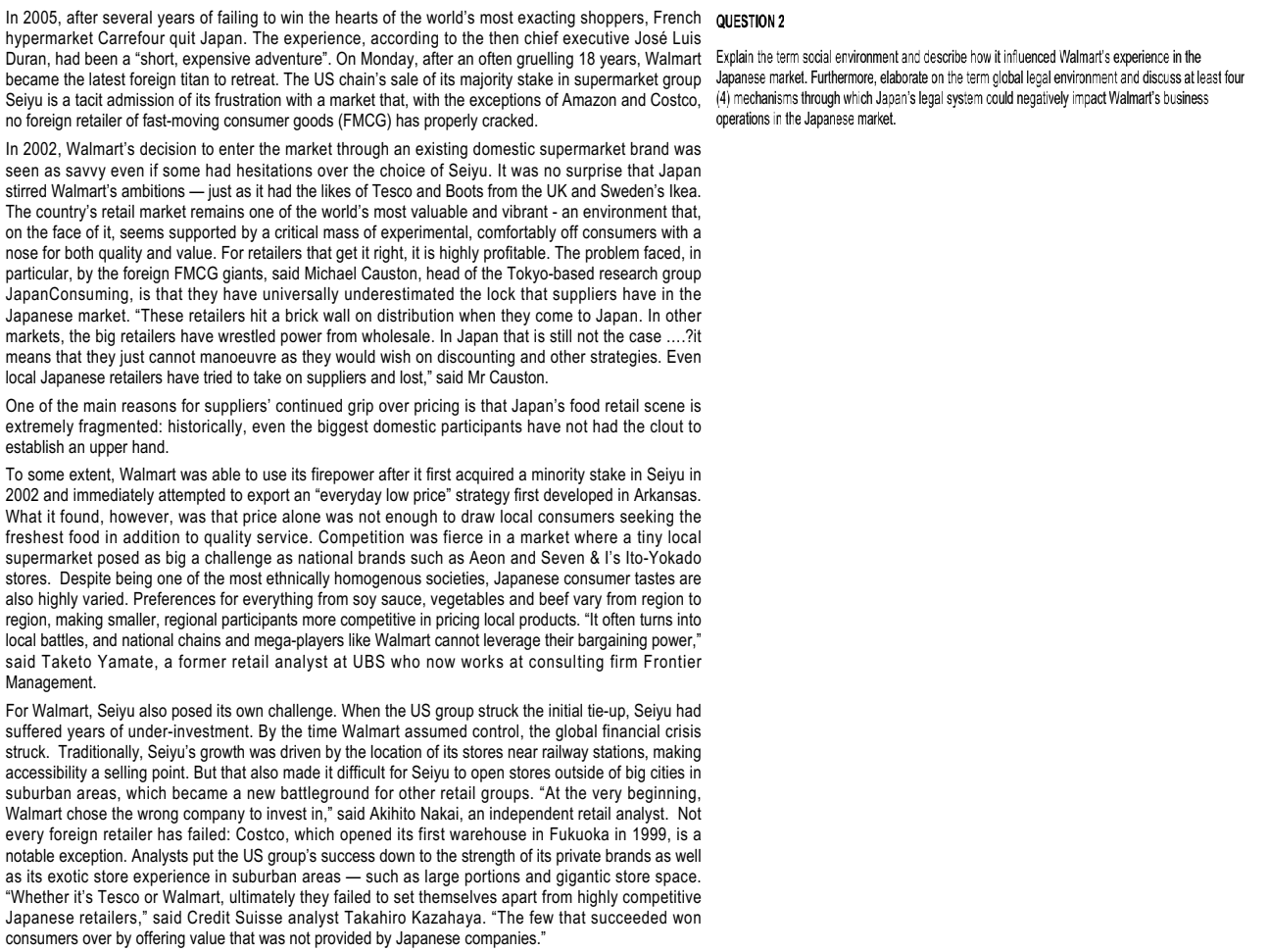 QUESTION 2 Explain the term social environment