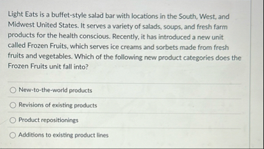 Light Eats is a buffet - style salad bar with