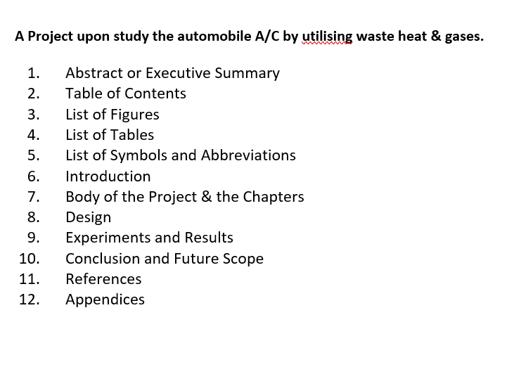 A Project upon study the automobile A / C by