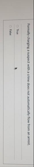 Formally charging a suspect with a crime does not
