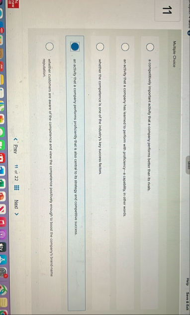 1 1 Multiple Choice a competitively important