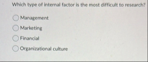 Which type of internal factor is the most