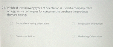 Which of the following types of orientation is