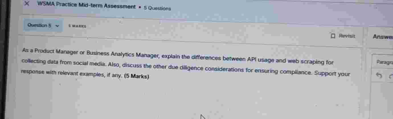 As a Product Manager or Business Analytics