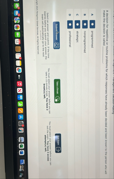 Decision - making A decision for repetitive or