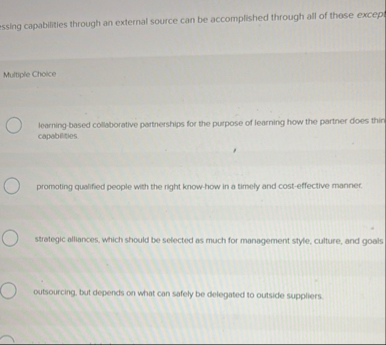 ssing capabilities through an external source can