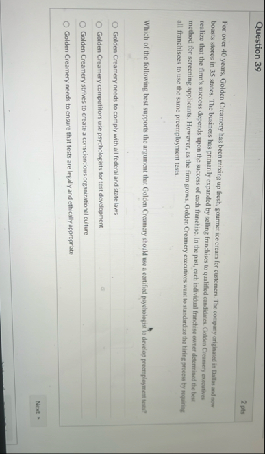 Question 3 9 2 pts For over 4 0 years, Golden