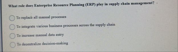 What role does Enterprise Resource Planning ( ERP