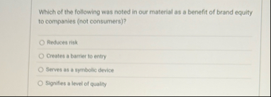 Which of the following was noted in our material