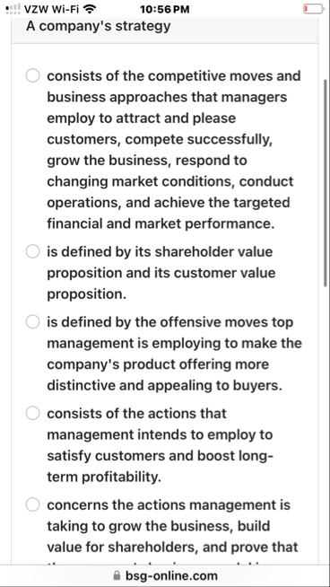 :II ! vZW Wi - Fi 1 0 : 5 6 PM A company's