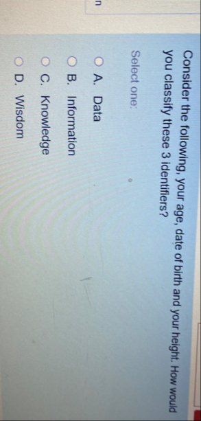 Consider the following, your age, date of birth