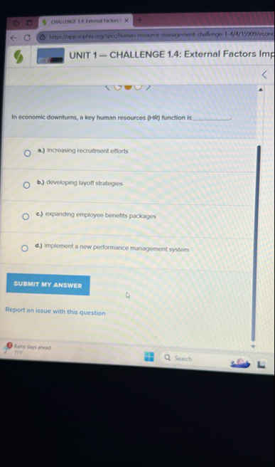 OHNIING I, A: Internal Iactors I x UNIT 1 -