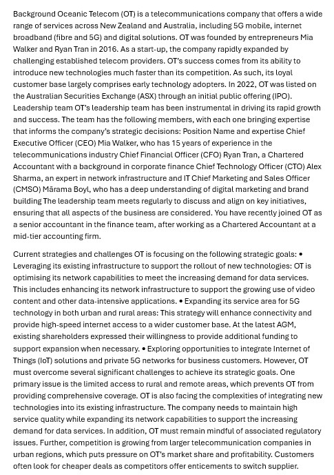 Income - based valuation Required Prepare a