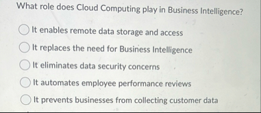 What role does Cloud Computing play in Business