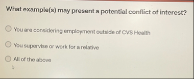 What example ( s ) may present a potential