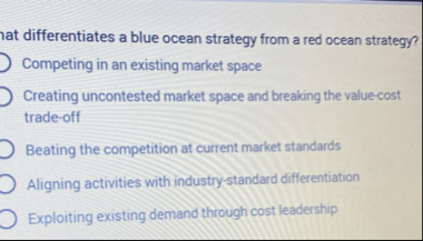 hat differentiates a blue ocean strategy from a