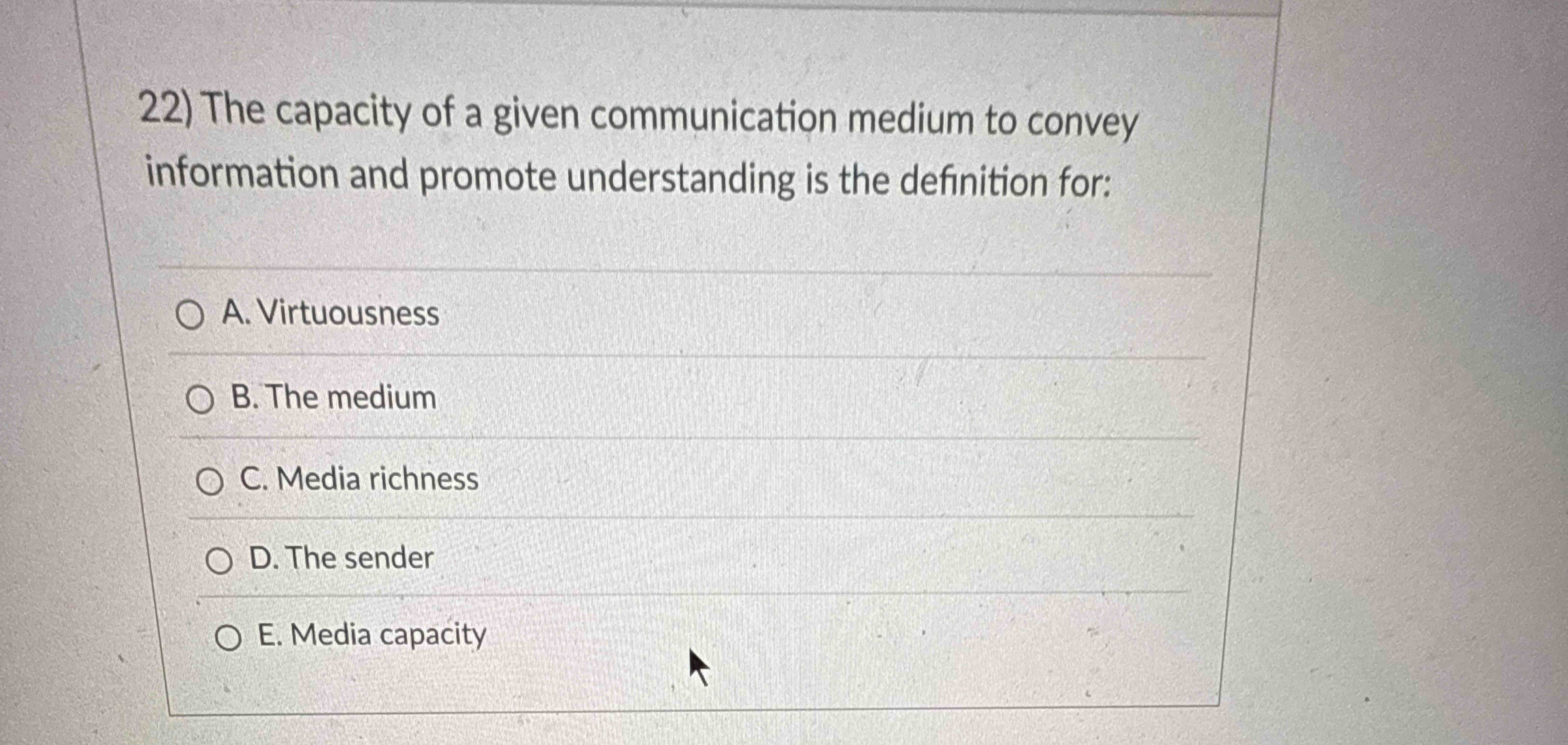 2 2 ) The capacity of a given communication