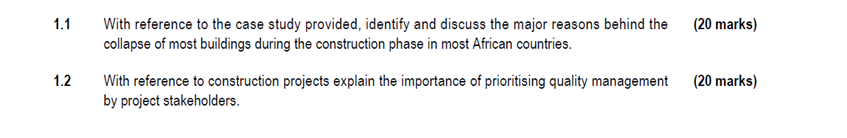 1 . 1 With reference to the case study provided,