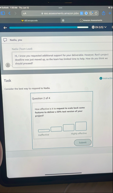 4 Outlock 1 : 3 0 AM Thu Jun 1 2 3 4 AA