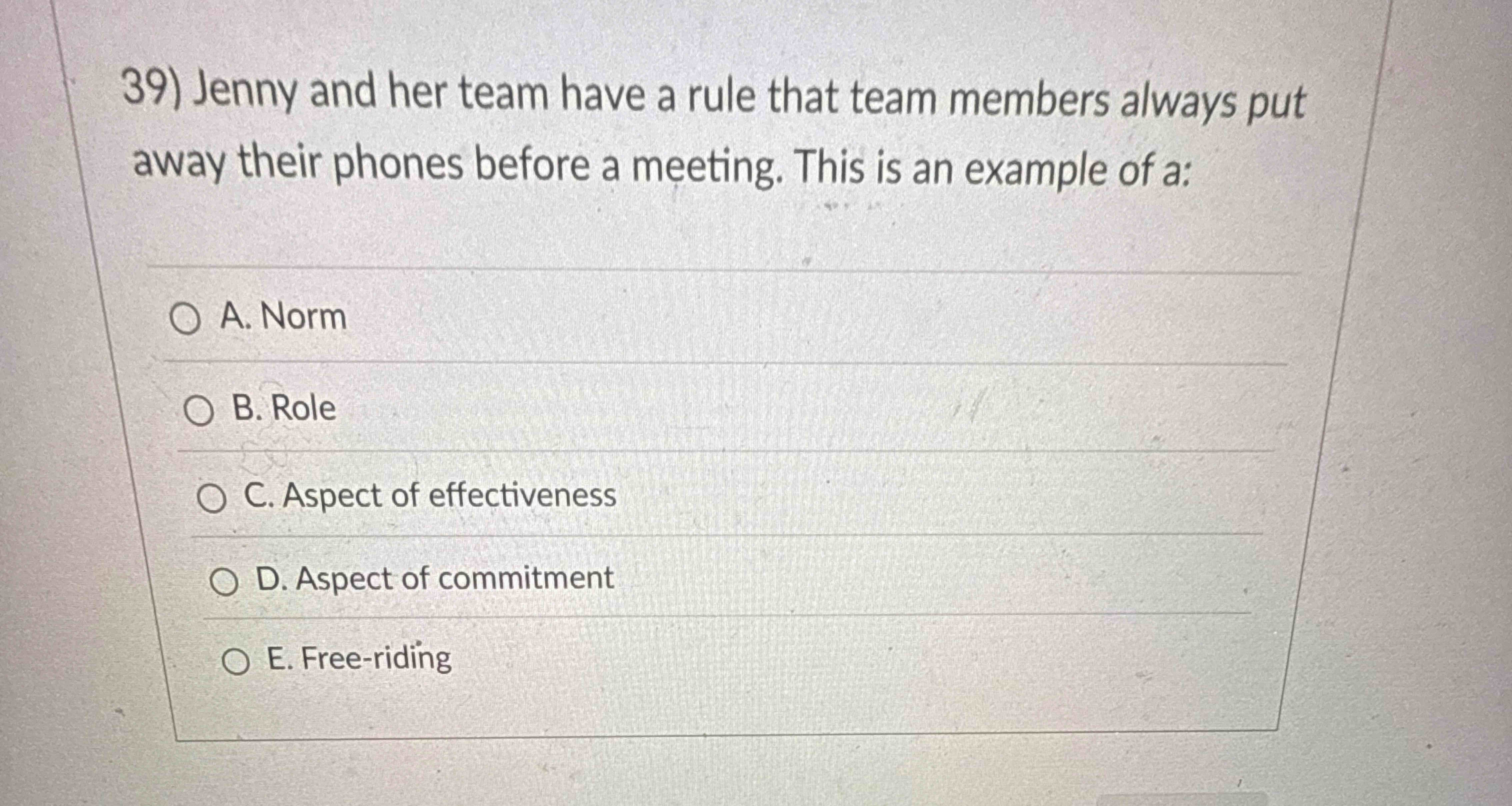 3 9 ) Jenny and her team have a rule that team