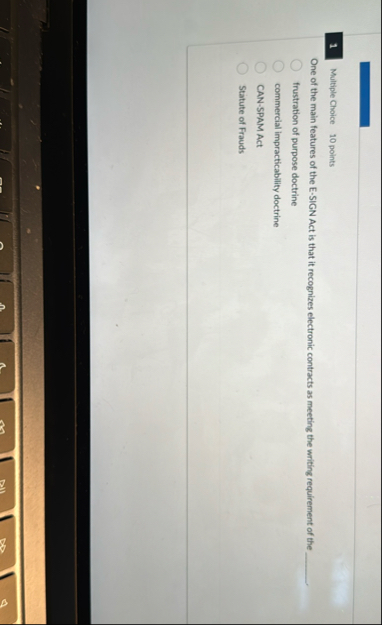 1 Multiple Choice 1 0 points One of the main