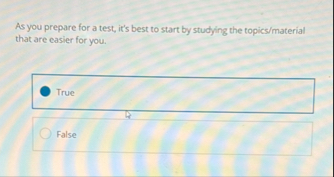 As you prepare for a test, it's best to start by