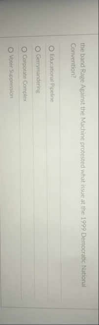 the band Rage Against the Machine protested what