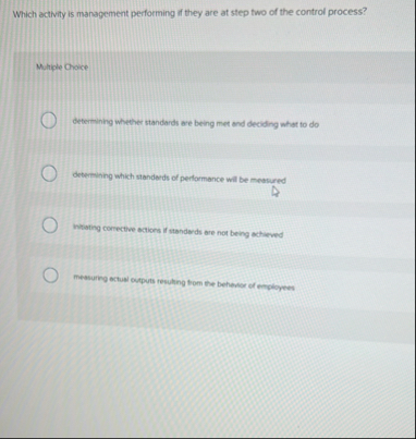 Which activity is management performing if they