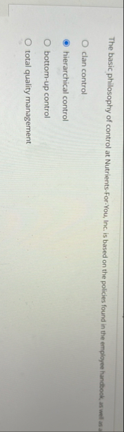 The basic philosophy of control at Nutrients -