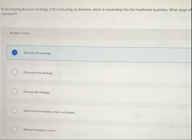 In developing its future strategy, CVS is