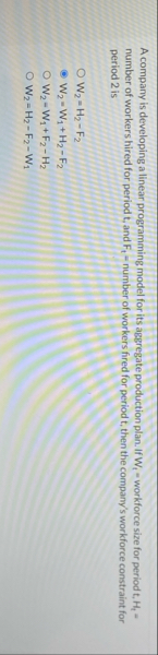 A company is developing a linear programming