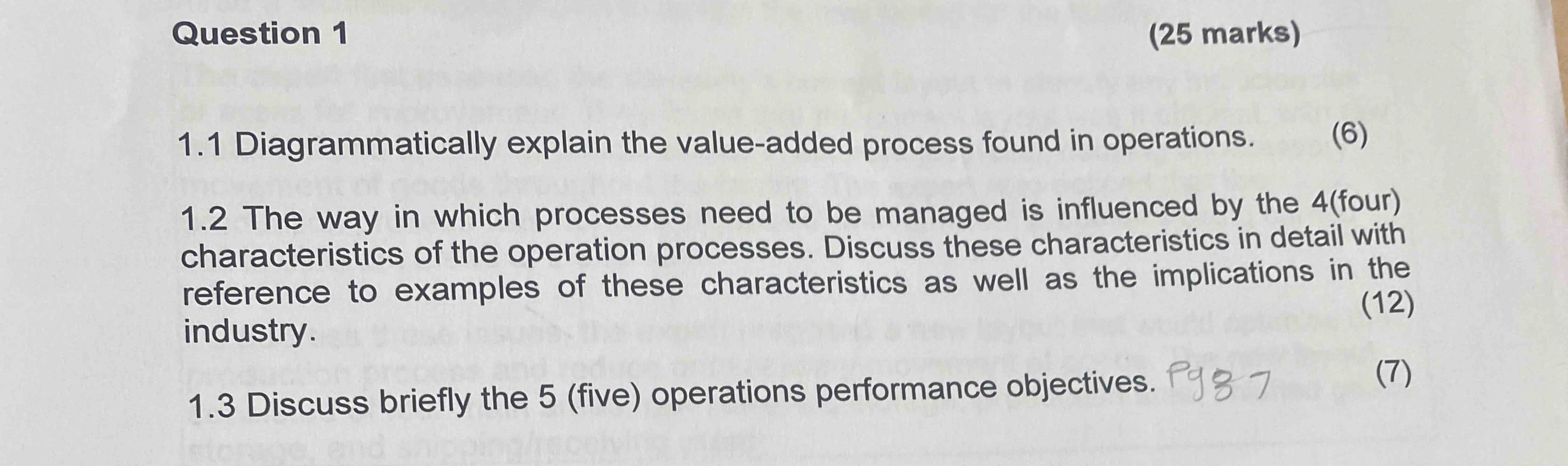 Question 1 1 . 1 Diagrammatically explain the
