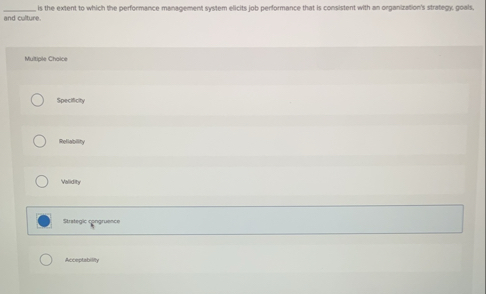 is the extent to which the performance management