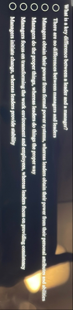 What is a key difference between a leader and a