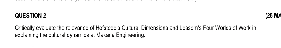QUESTION 2 ( 2 5 Critically evaluate the