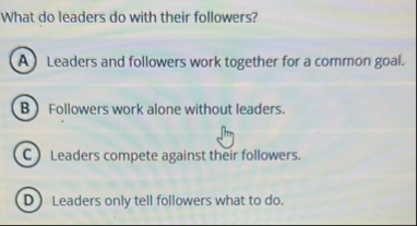 What do leaders do with their followers? Leaders