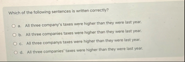 Which of the following sentences is written