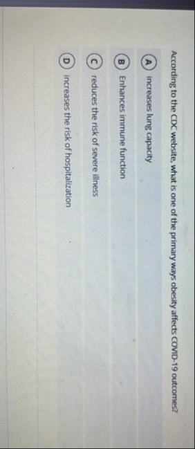 According to the CDC website, what is one of the