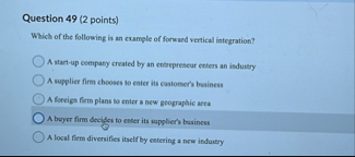 Question 4 9 ( 2 points ) Which of the following