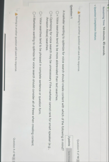 Remaining Time: 1 4 minutes, 4 5 seconds.