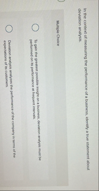 In the context of measuring the performance of a