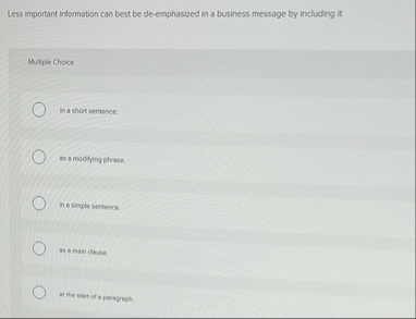 Less important information can best be de -