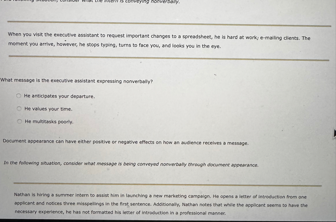 When you visit the executive assistant to request