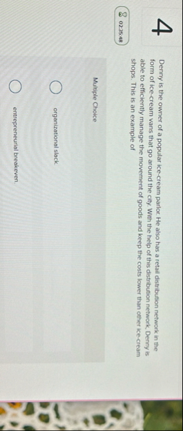 4 0 2 3 5 : 4 8 Denny is the owner of a popular