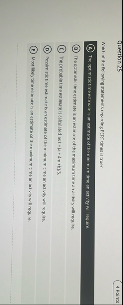 Question 2 5 Which of the following statements