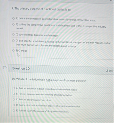 The primary purpose of functional tactics is to: