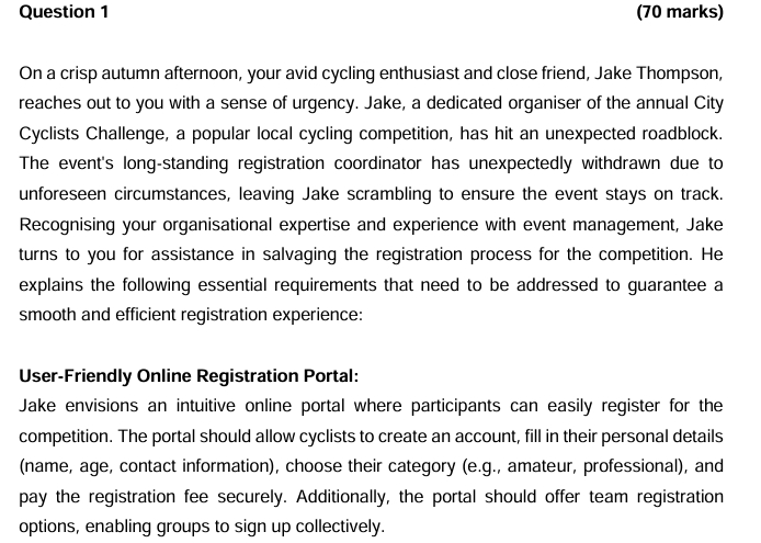 Question 1 ( 7 0 marks ) On a crisp autumn