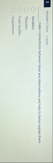 Multiple Choice 1 point make connections between