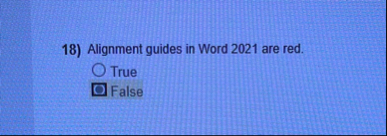 Alignment guides in Word 2 0 2 1 are red. True