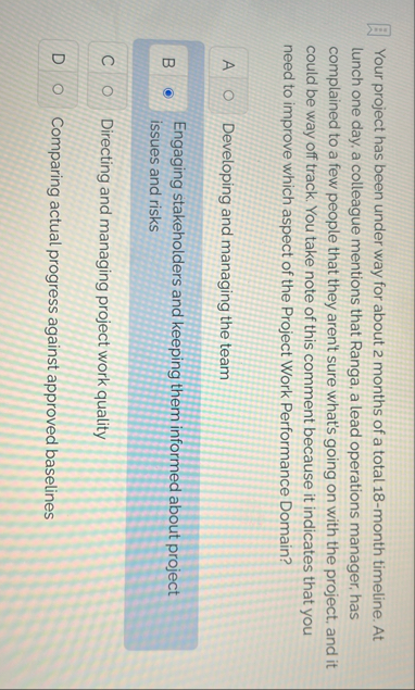 Your project has been under way for about 2